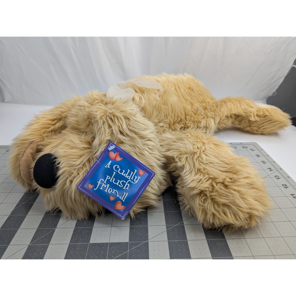 Animal Adventure Tan Dog Plush Fluffy Large 23 Inch Long 1999 Stuffed Animal Toy